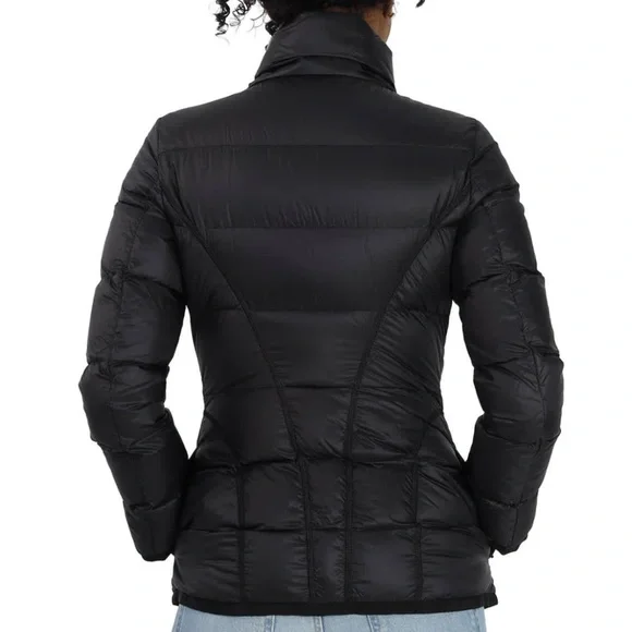 Moncler Ladies Black Logo-patch Padded Jacket - Medium